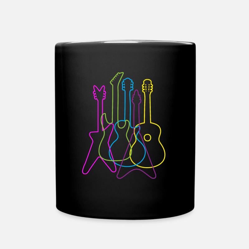 guitar - Full Colour Mug - black