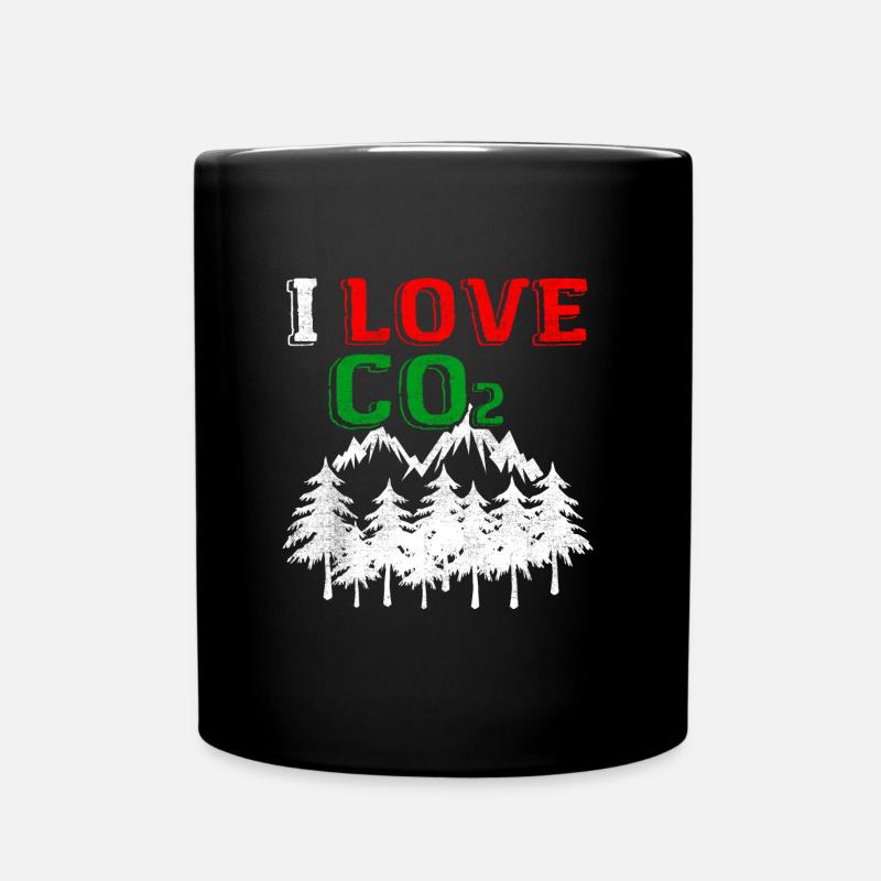 I love CO2 - Tasse einfarbig - Schwarz