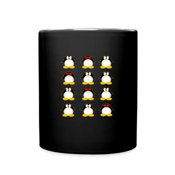 Pinguine Pinguin - Tasse einfarbig - Schwarz - Vorne