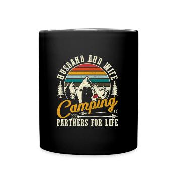 Man and woman camping partners for life - Full Colour Mug - black - Front