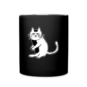 cat tired - Full Colour Mug - black - Front