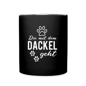 Teckel teckel blaireau chien chien cadeau - Mug uni - noir - Devant