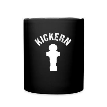Tischkicker Tischfußball Kickern Kicker Geschenk - Tasse einfarbig - Schwarz - Vorne