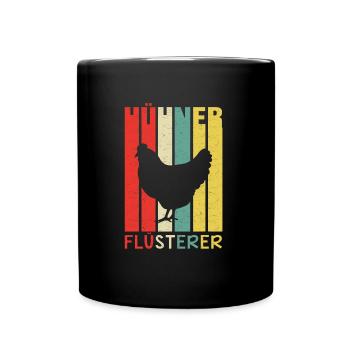 Vintage Hühnerflüsterer - Tasse einfarbig - Schwarz - Vorne