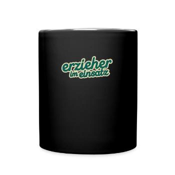 Erzieher im Einsatz - Tasse einfarbig - Schwarz - Vorne