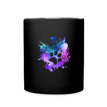 Cooles abstraktes Hunde Haustier Retro Design - Tasse einfarbig - Schwarz - Vorne