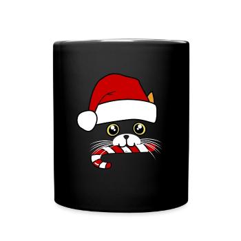 chat noel - Mug uni - noir - Devant