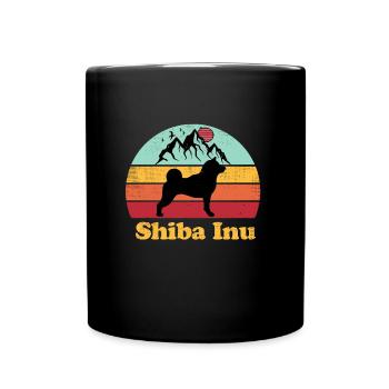 shiba inu - Tasse einfarbig - Schwarz - Vorne