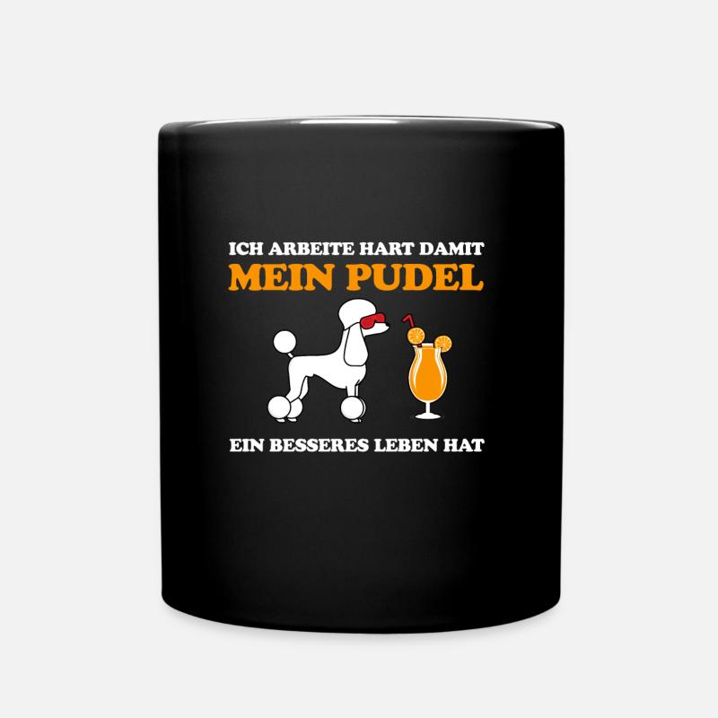 pudel - Tasse einfarbig - Schwarz