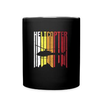 Vintage Helicopter - Full Colour Mug - black - Front