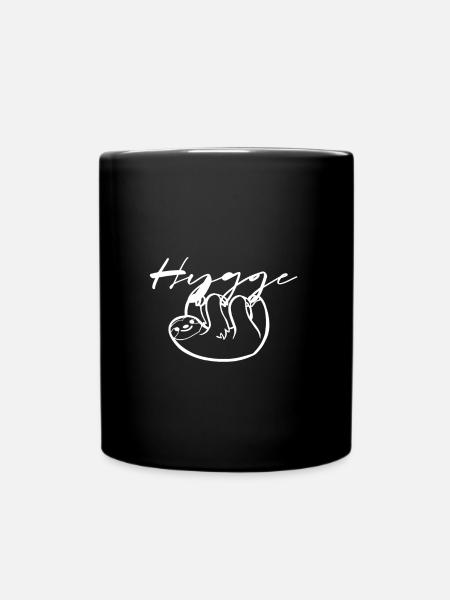 Hygge Faultier - Tasse einfarbig - Schwarz