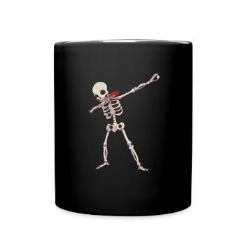 Dabbing Skelett Bier Pong Tischtennis - Tasse einfarbig - Schwarz - Vorne