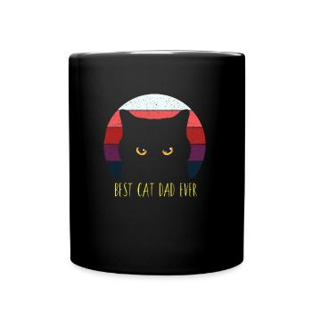 Best Cat Dad Ever Cat Angry Cat Father Daddy - Full Colour Mug - black - Front