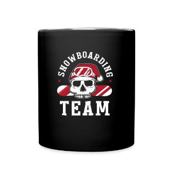 Snowboarding team logo with skull - Full Colour Mug - black - Front