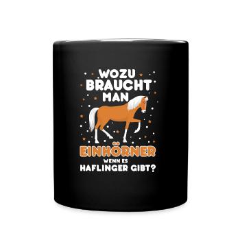Haflinger - Tasse einfarbig - Schwarz - Vorne