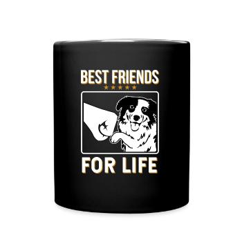 Australian Shepherd - Tasse einfarbig - Schwarz - Vorne