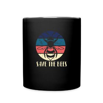 Save The Bees Retro protège les abeilles apicoles - Mug uni - noir - Devant