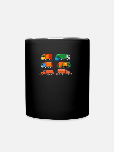 Müllabfuhr Kinder - Tasse einfarbig - Schwarz