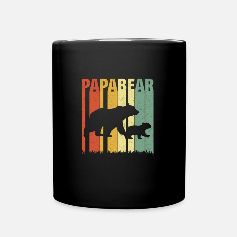 Vintage Papabär - Tasse einfarbig - Schwarz