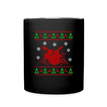Ugly Christmas Drums Drums Gift - Full Colour Mug - black - Front