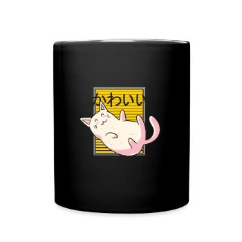 Chat kawaii - Mug uni - noir - Devant