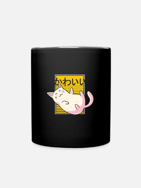 Kawaii Cat - Full Colour Mug - black