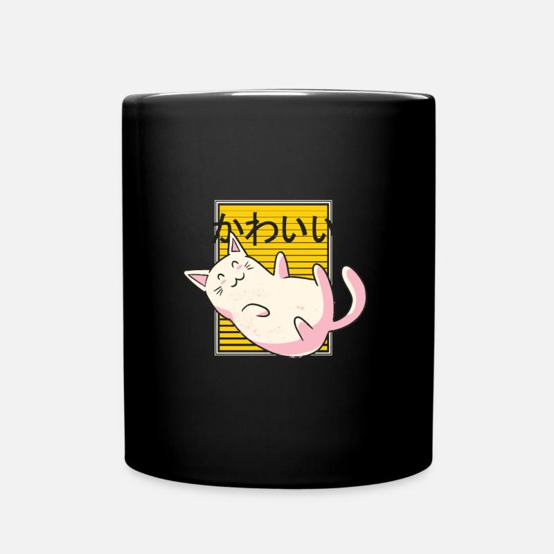 Kawaii Cat - Full Colour Mug - black