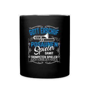 Posaune - Tasse einfarbig - Schwarz - Vorne