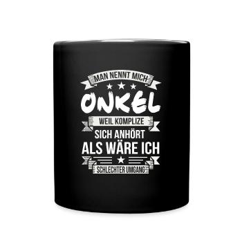 Patenonkel Onkel Patenkind Taufpate Pate - Tasse einfarbig - Schwarz - Vorne