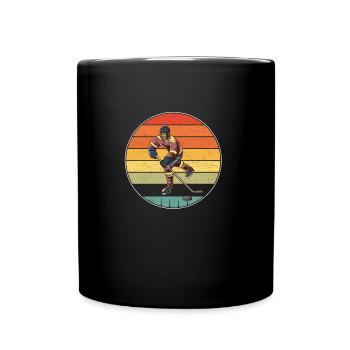 Vintage Hockeyspieler - Tasse einfarbig - Schwarz - Vorne