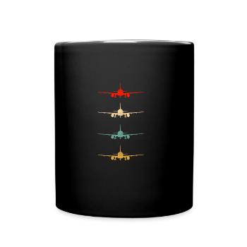 Vintage planes - Full Colour Mug - black - Front