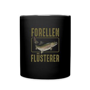 Forellen Flüsterer - Tasse einfarbig - Schwarz - Vorne