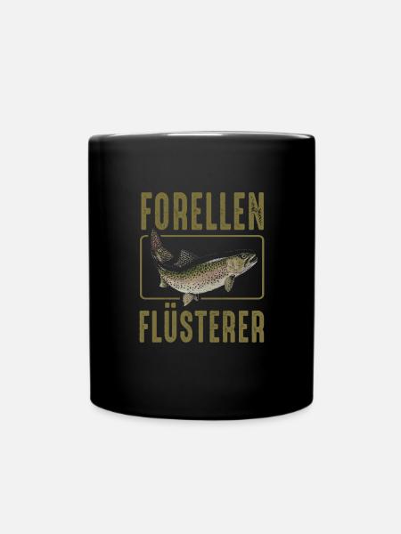 Forellen Flüsterer - Tasse einfarbig - Schwarz