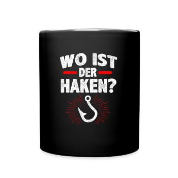 Wo ist der Haken - Tasse einfarbig - Schwarz - Vorne