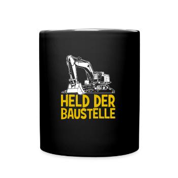 Held der Baustelle - Tasse einfarbig - Schwarz - Vorne