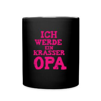 ich werde opa I Geschenk für Opa - Tasse einfarbig - Schwarz - Vorne