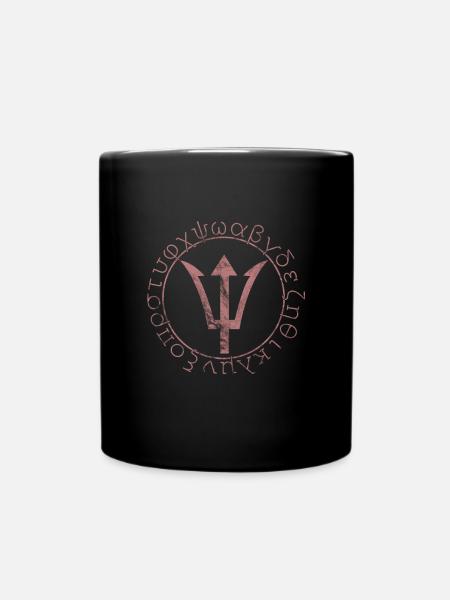 Poseidon Trident Symbol Greek God - Full Colour Mug - black