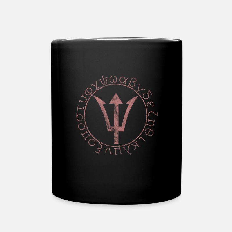 Poseidon Dreizack Symbol Griechischer Gott - Tasse einfarbig - Schwarz