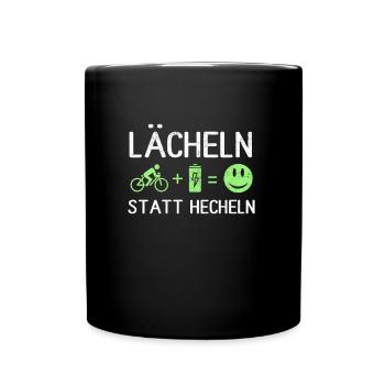 Lächeln Statt Hecheln - Tasse einfarbig - Schwarz - Vorne