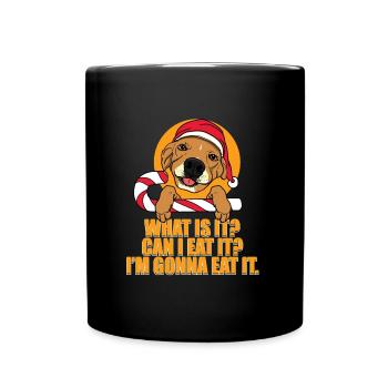 Chien de Noël cadeau de chiens de Noël - Mug uni - noir - Devant