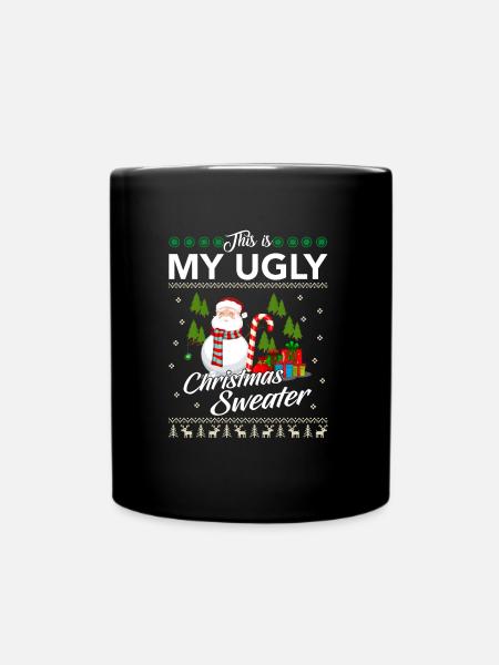 Ugly Christmas Christmas - Full Colour Mug - black