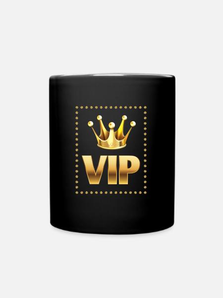 VIP mit Krone - Tasse einfarbig - Schwarz