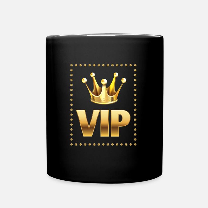 VIP mit Krone - Tasse einfarbig - Schwarz