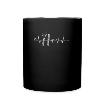 Hairdresser heartbeat - Full Colour Mug - black - Front