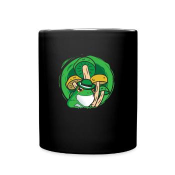 Frosch Pilze - Tasse einfarbig - Schwarz - Vorne