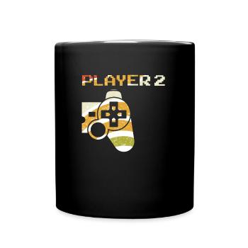 Player 2 - Partner Pair Gaming Console Partner Look - Full Colour Mug - black - Front
