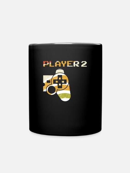 Player 2 - Partner Paar Gaming Konsole Partnerlook - Tasse einfarbig - Schwarz