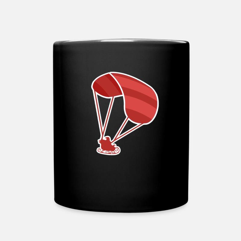 Paragliding Santa Weihnachten Lustig - Tasse einfarbig - Schwarz