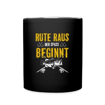 Rute raus der Spaß beginnt - Tasse einfarbig - Schwarz - Vorne