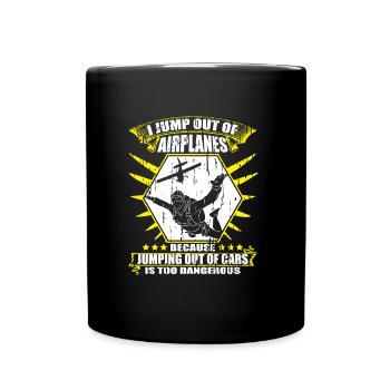 Parachute jump funny gift parachute - Full Colour Mug - black - Front